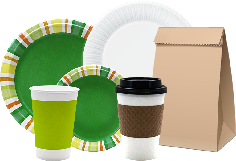 Group of Apsen Products: Plate Bag and Cup